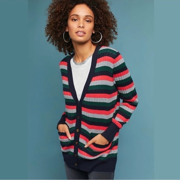 Anthropologie MOTH Jamison Cardi Polka Dot - Picture 2 of 6